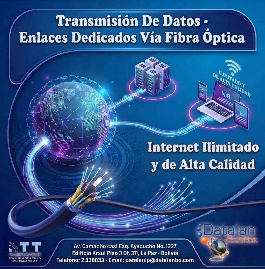 Transmisión de datos y enlaces dedicados vía fibra óptica